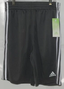 Adidas AH5547 Large 14/16 Classic Gray White Stripped Shorts Front Pockets - Picture 1 of 7
