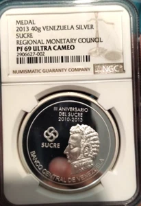 VENEZUELA   2013 -  SUCRE   - PF69 NGC - Picture 1 of 3