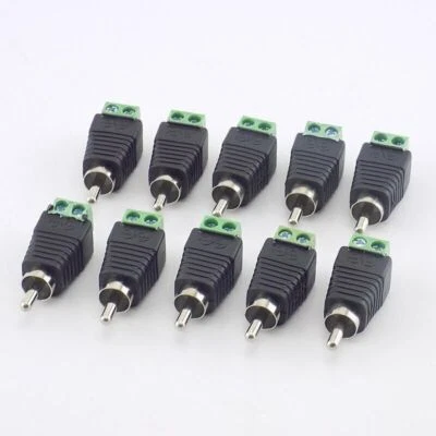 5/10X CCTV Camera Coaxial Cat5 Cat6 to RCA Male Screw Terminal Connector Adapter - Image 1 of 4