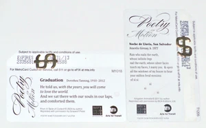 POESÍA EN MOVIMIENTO MTA METROCARDS: GRADUACIÓN, BRONCEADO/NOCHE DE LLUVIA, GIRMAY - $0 - Imagen 1 de 2