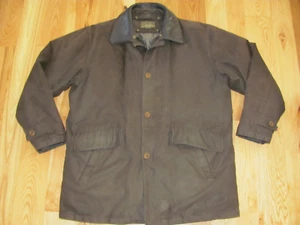 Rain Forest Leather Collar Down Filled  Removable Lining Barn Coat Men XL (A1-E) - Picture 1 of 16