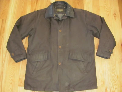 Rain Forest Leather Collar Down Filled  Removable Lining Barn Coat Men XL (A1-E) - Image 1 of 4