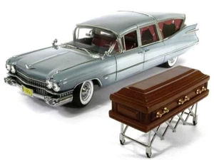 1959 Cadillac Crown Royale Limousine Hearse, Precision Miniature, 1/18, Silver. - Picture 1 of 20