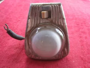 VINTAGE 1930s 1940s SMALL INTERIOR FROSTED GLASS COURTESY DOME LIGHT WITH SWITCH - Picture 1 of 8