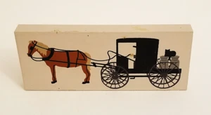 Carro de caballos Amish The Cat's Maow buggy bloque de madera firmado coleccionable - Imagen 1 de 2