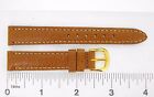 Watchband T&C Genuine Pigskin Leather Brown 14 Mm 9/16 Inch Regular Length