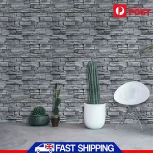 1/2/3 Roll 6M Peel and Stick Self-adhesive Wallpaper Retro Stone Brick Pattern - Picture 1 of 20