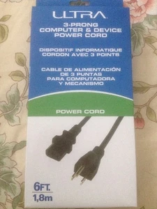 ULTRA 3-Prong Computer & Device Power Cord - 6Ft/1.8m - Picture 1 of 2