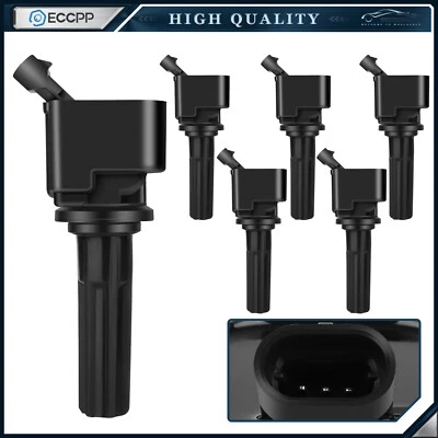 6 bobinas de encendido ECCPP para 06-09 Chevy Trailblazer GMC Envoy Saab 9-7X L6 4,2 L Foto 1 de 4