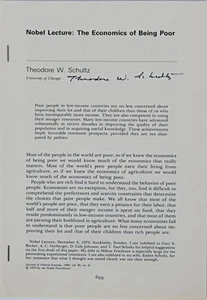 RARE! “Nobel Prize In Economics” Dr Theodore Schultz Hand Signed Speech COA - Picture 1 of 2