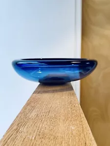 Mid-Century Blue Glass Provence Bowl by Per Lutken for Holmegaard Denmark #17794 - Picture 1 of 13