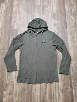 Vans Sudadera con Capucha Para Hombres Grande Verde Oliva Tejido Waffle Pullover Térmico Bolsillo Canguro Foto 1 de 4