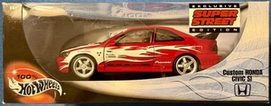 Hot Wheels 1:18 Super Street Custom Honda Civic Si Red Exclusive NIB - Picture 1 of 1