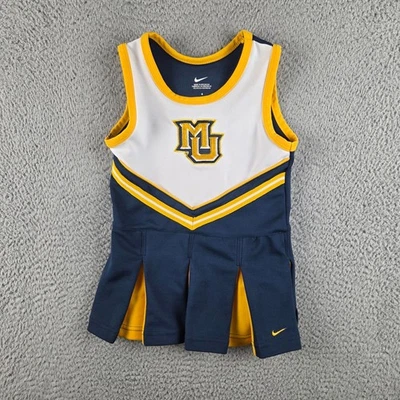 Vestido Marquette University Cheerleading Niñas Talla 4 Azul Dorado Blanco Nike NCAA Foto 1 de 4