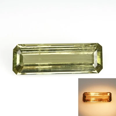 3.88 Ct Octagan 16.4 x 5.6 MM 100% Natural Olive Green to Red Turkey Diaspore — 第 1/4 张图片