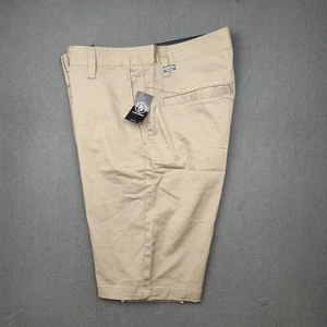 Volcom Vmonty Shorts Mens 32 Khaki 11" Chino Classic Flat Casual Stretch Work - Picture 1 of 11