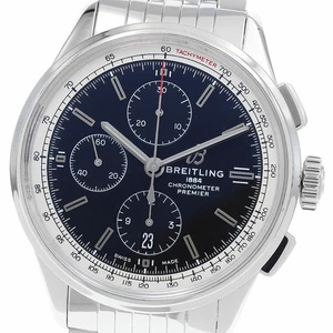 BREITLING WATCH A13315 PREMIER CHRONOGRAPH DATE AUTOMATIC BLACK DIAL SS MEN'S - Picture 1 of 7