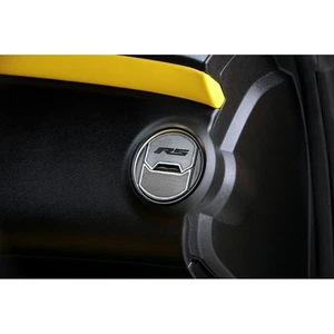 ACC Outer Round A/C Vent Covers Yellow CF 'RS' Inlay fits 2010-11 Camaro-Deluxe - Picture 1 of 4