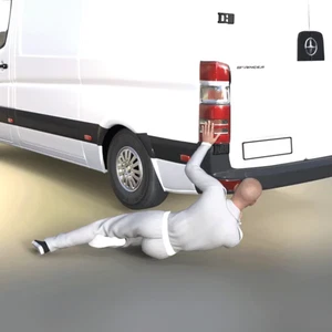 V090 1x "Mechaniker liegend #3"  - ca.10 cm  1:18 - unbemalt - Bild 1 von 4