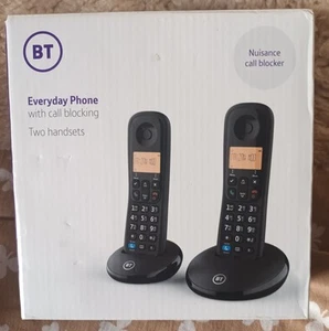 BT Everyday Cordless Home Phone with Call Blocking, Twin Handset Pack NEW - Zdjęcie 1 z 3