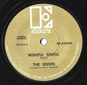 THE DOORS 7" 45 Wishful Sinful / Who Scared You SCARCE 1969 New Zealand IMPORT - Picture 1 of 1