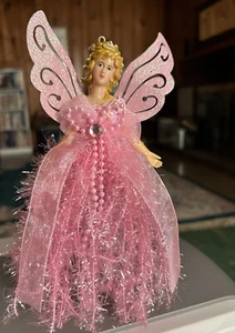 8” Christmas Feather Angel Doll Hanging Ornament Table Mantle Shelf Sitter - Picture 1 of 10