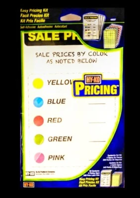 hy-ko yard/garage sale easy pricing label kit 450 label's and 4 price signs,New