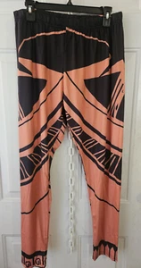 New! Women's Size 2X Orange Black Elastic Waist pants-dy873 - Picture 1 of 5