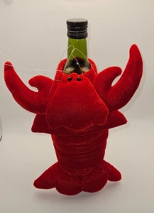 Red Lobster Wine Bottle Holder Red Plush Weighted Bottle Sea Theme - Picture 1 of 2