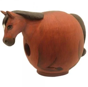 Gord-O BROWN HORSE Bird House Gordo Farmhouse Art Songbird Essentials Gourd - Picture 1 of 2