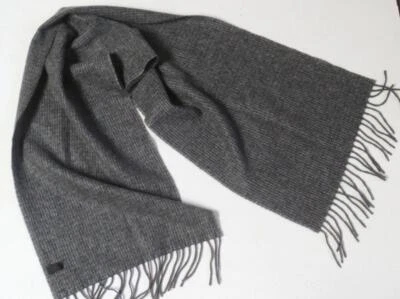 Bufanda 100 % cachemir de diseñador italiano Allea Milano - gris medio, gris carbón Foto 1 de 4