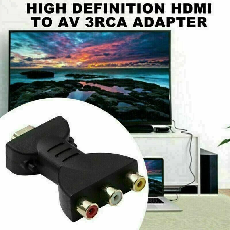 HDMI Male to 3 RCA Female Composite AV Video Audio Adapter Converter for TV  」 - Image 1 of 4