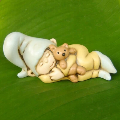 Sleeping Cute Gnome Sprite Pixie Bear Fairy Garden Figurine Shelf Desk Decor Toy Foto 1 de 4
