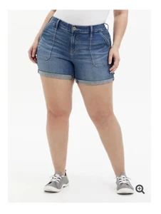 NWT TORRID Mid Rise Midi SHORT Vintage STRETCH DENIM Medium Wash Sz 10 Plus 00 L - Picture 1 of 5