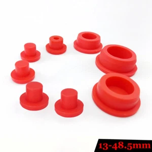 Red Silicone Rubber Hole Plug Blank End Cap Tube Pipe Insert Bung OD 13-48.5mm - Picture 1 of 41