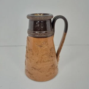 Tazza da barba in gres smaltato sale Doulton Lambeth scena di caccia c.1880 - Foto 1 di 14