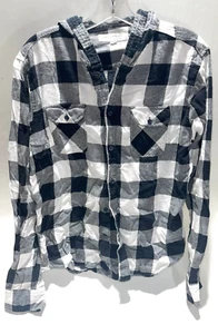 Thread & Supply Women’s Top Shirt Size XL Hooded Plaid Button Down - Picture 1 of 3