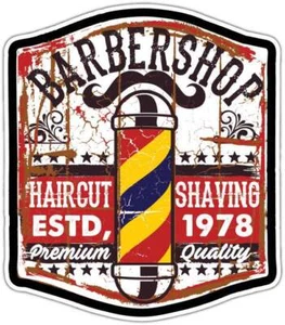Barbershop Haircut ShavingPremiom Quality Car Bumper Window Sticker Decal 4"X5" - Picture 1 of 1