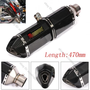 51mm Motorcycle Exhaust Tip ATV Bike Muffler Pipe For Universal Slip On 470mm - Bild 1 von 6