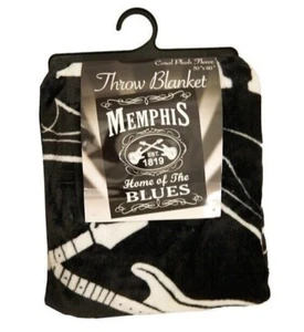 Nuevo Memphis Tennessee Hogar de Blues Peluche Vellón Tiro Regalo Manta Guitarras Ciudad - Imagen 1 de 2