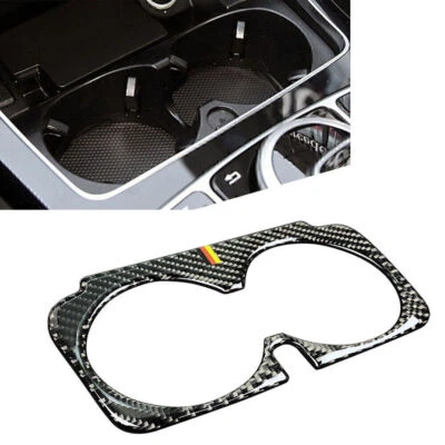 Carbon Fiber Water Cup Holder Frame Cover Trim For Mercedes Benz C Class W205 - Image 1 of 4
