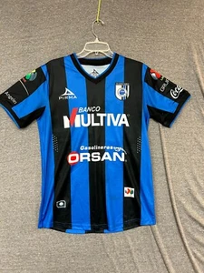 Maglia Pirma Uomo M Blu Nero #49 Ronaldinho Queretaro Squadra Calcio Corta SLeeve - Foto 1 di 7