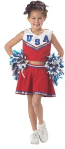 Cute Patriotic Cheerleader Child Deluxe Costume, Size Extra Small Free Shipping - Picture 1 of 1