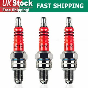 3Pcs Spark Plug A7TC A7TJC 3 Electrode For GY6 50cc-125cc Moped Scooter ATV Quad - Picture 1 of 9