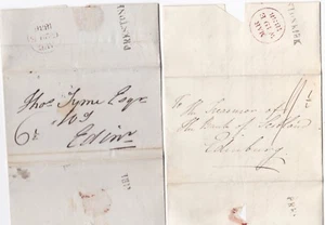 1836/8 2 x CARTAS PRESTONKIRK PMK ESTE LOTHIAN A BOFS & THOS SYME EDIMBURGO - Imagen 1 de 2