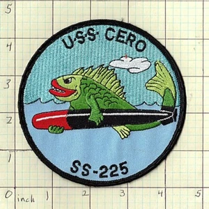 USS CERO SS-225 sottomarino stoffa blu acqua toppa navy USN - Foto 1 di 1