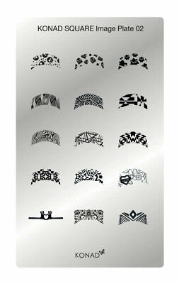 Konad Stamping Nail Art Square Image Plate No.2 French Tip Plates - Image 1 of 2