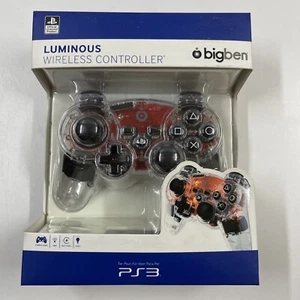 NEUF NEW manette sans fil transparente lumineuse rouge PS3 playstation 3 - Picture 1 of 2