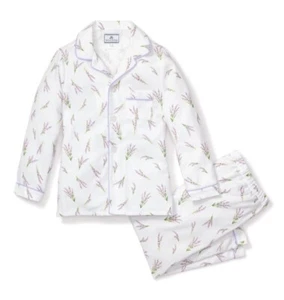 Petite Plume Girls Lavender Floral Pajama Set Cotton Long Sleeve Button-Down Top - Picture 1 of 14
