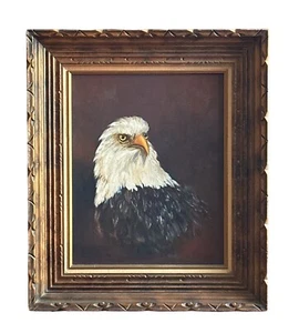 Original Painting Eagle Bust Patriotic Framed Signed - Picture 1 of 4